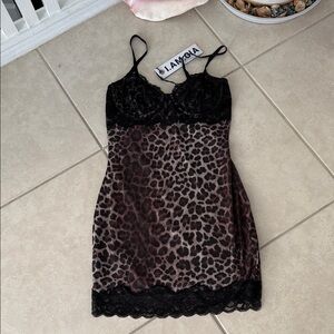 I.AM.GIA Leopard Calypso Dress with Black Lace